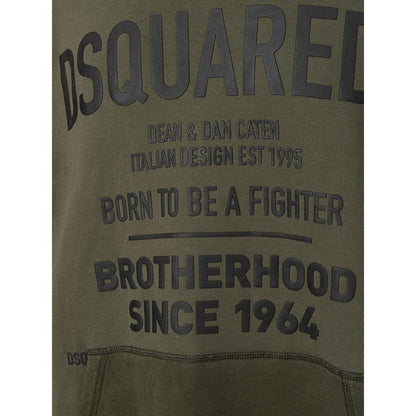 Sweatshirt by Dsquared² for men in cotton green & print features an enviable silhouette, showcasing a premium and refined for a truly enviable finish.