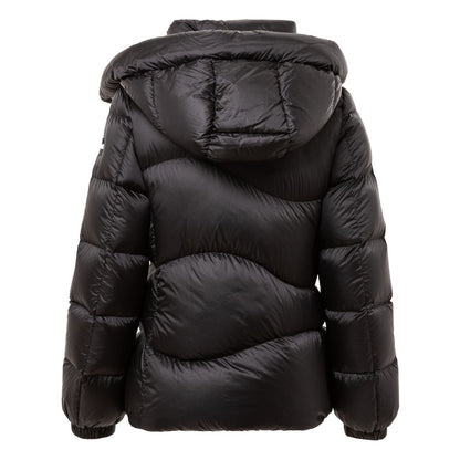 Hooded Puffer Jacket by Add for women in polyamide & duck down black features a city-ready silhouette, detailed with lightweight, pockets, hooded & insulated and a city-ready hooded neckline.