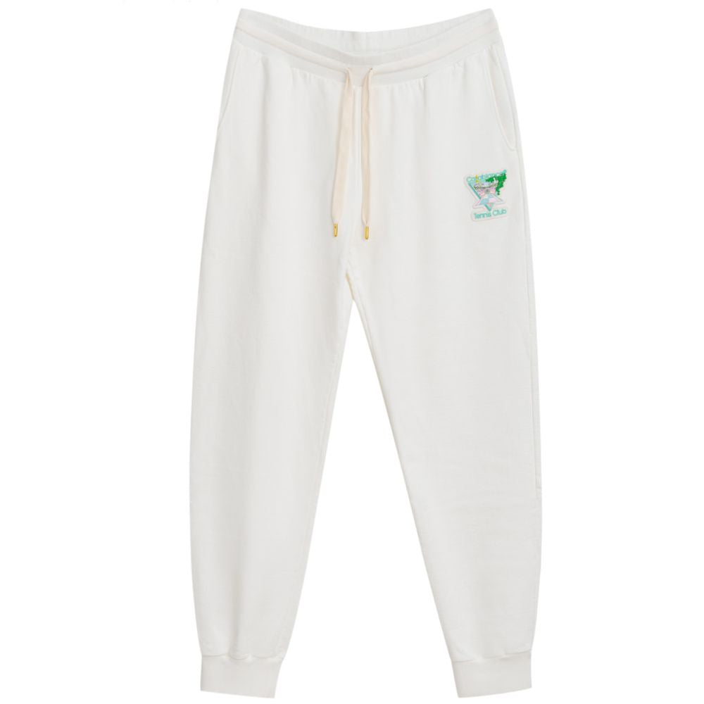 Jogger Sweatpants by Casablanca for men in cotton white features a versatile silhouette, integrating performance with a versatile straight-leg, long, and comfortable .