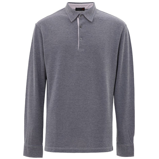 This Polo Shirt by Corneliani for men in cotton blue & gray presents a flawless silhouette, showcasing flawless long-sleeve detailing and a refined for a truly flawless aesthetic.