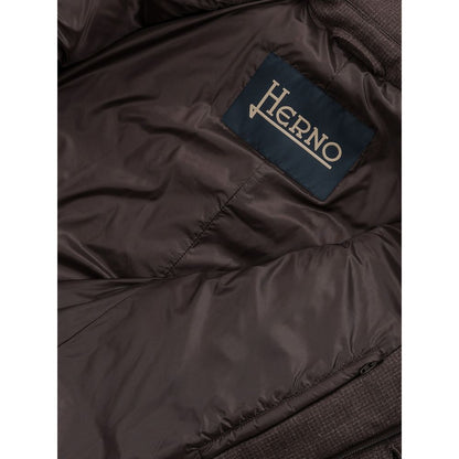 Puffer Jacket by Herno for men in wool & polyester brown features a city-ready silhouette, detailed with insulated & pockets and a city-ready high-neck neckline.