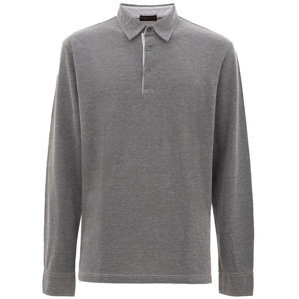 Polo Shirt by Corneliani for men in cotton gray presents a sleek silhouette, featuring a refined and long-sleeve for a sleek finish.