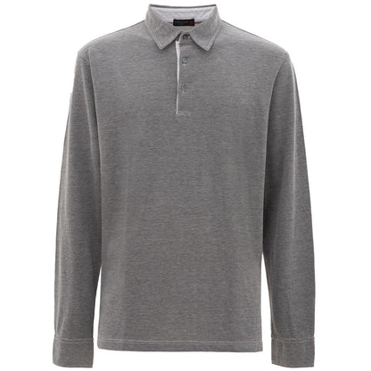 Polo Shirt by Corneliani for men in cotton gray presents a sleek silhouette, featuring a refined and long-sleeve for a sleek finish.