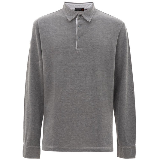 Polo Shirt by Corneliani for men in cotton gray presents a sleek silhouette, featuring a refined and long-sleeve for a sleek finish.