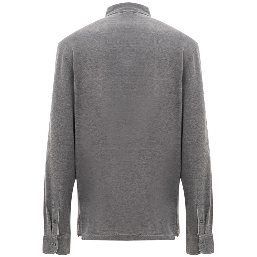 Polo Shirt by Corneliani for men in cotton gray presents a distinguished silhouette, showcasing a sophisticated and distinguished for a truly distinguished finish.