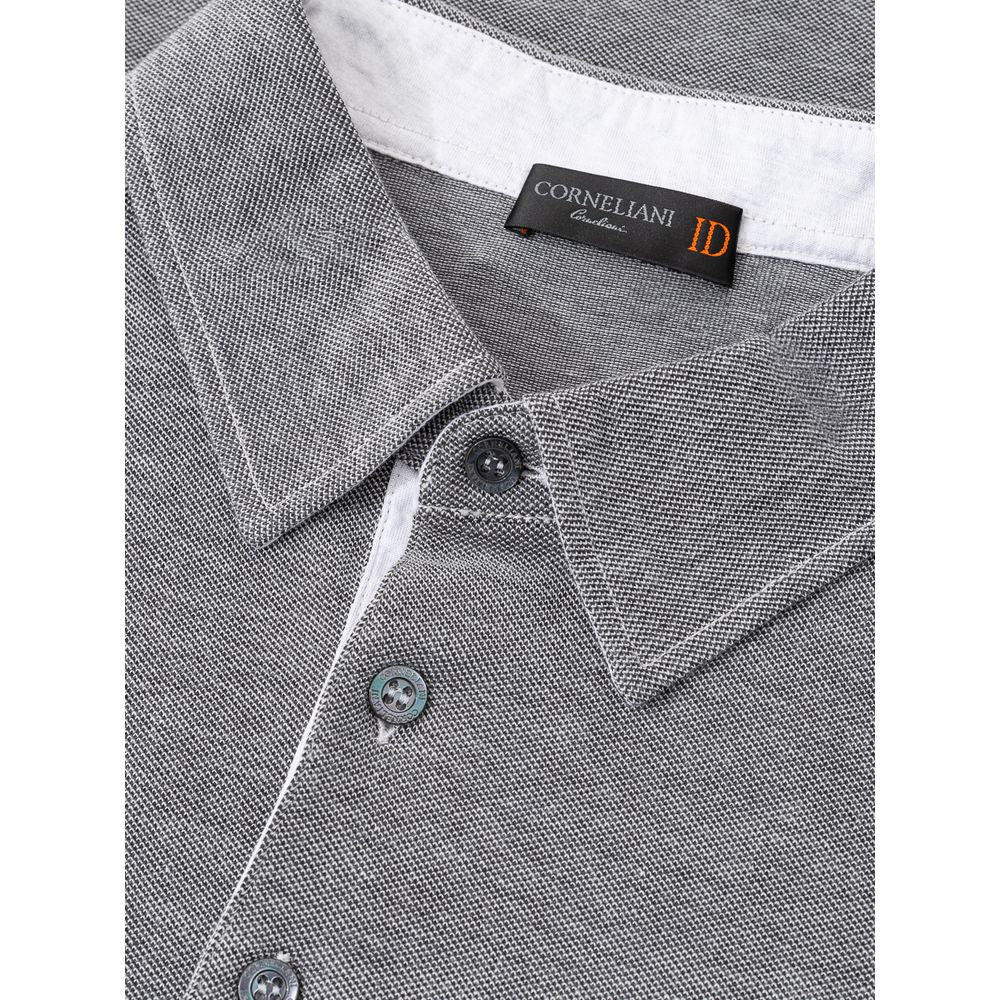 Polo Shirt by Corneliani for men in cotton gray presents a crisp silhouette, artfully detailed with a crisp and crisp .