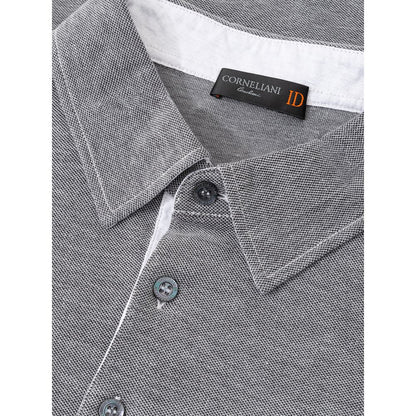 Polo Shirt by Corneliani for men in cotton gray presents a crisp silhouette, artfully detailed with a crisp and crisp .