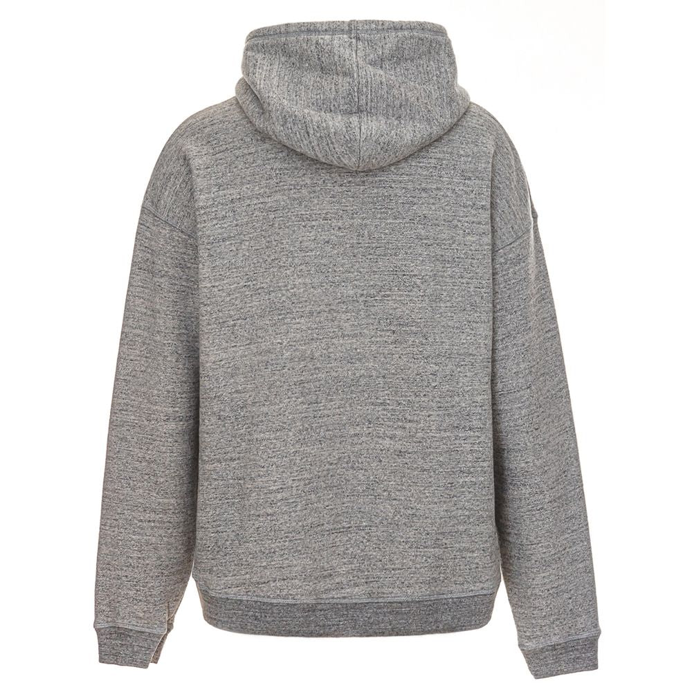 Sweatshirt Hoodie by Dsquared² for men in cotton gray & white features an luminous silhouette, showcasing a sophisticated hooded neckline and for a truly luminous look.