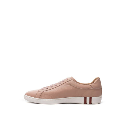 Sneakers by Bally for women in leather & rubber beige, pink, white & signature features an fashionable silhouette, showcasing the premium Women's Casual Leather & Rubber Sneakers in a fashionable casual style that offers a fashionable finish for refined style.