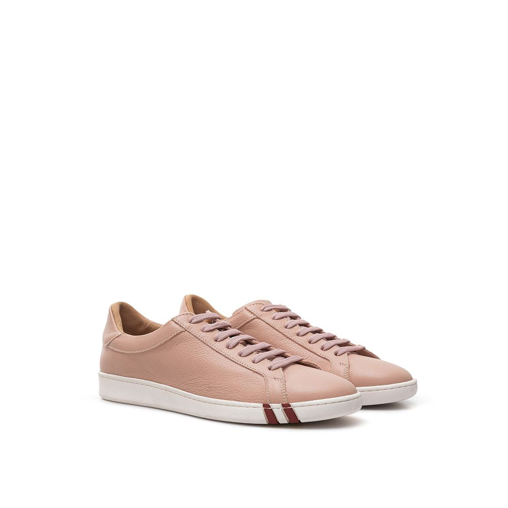 Sneakers by Bally for women in leather & rubber beige, pink, white & signature presents a impeccable silhouette as Women's Casual Leather & Rubber Sneakers, expertly defined by a impeccable casual style for a impeccable, high-fashion look.