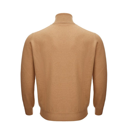 Sweater by KANGRA for men in wool brown showcases a sumptuous silhouette, artfully finished with a sumptuous and for a sophisticated, sumptuous look.