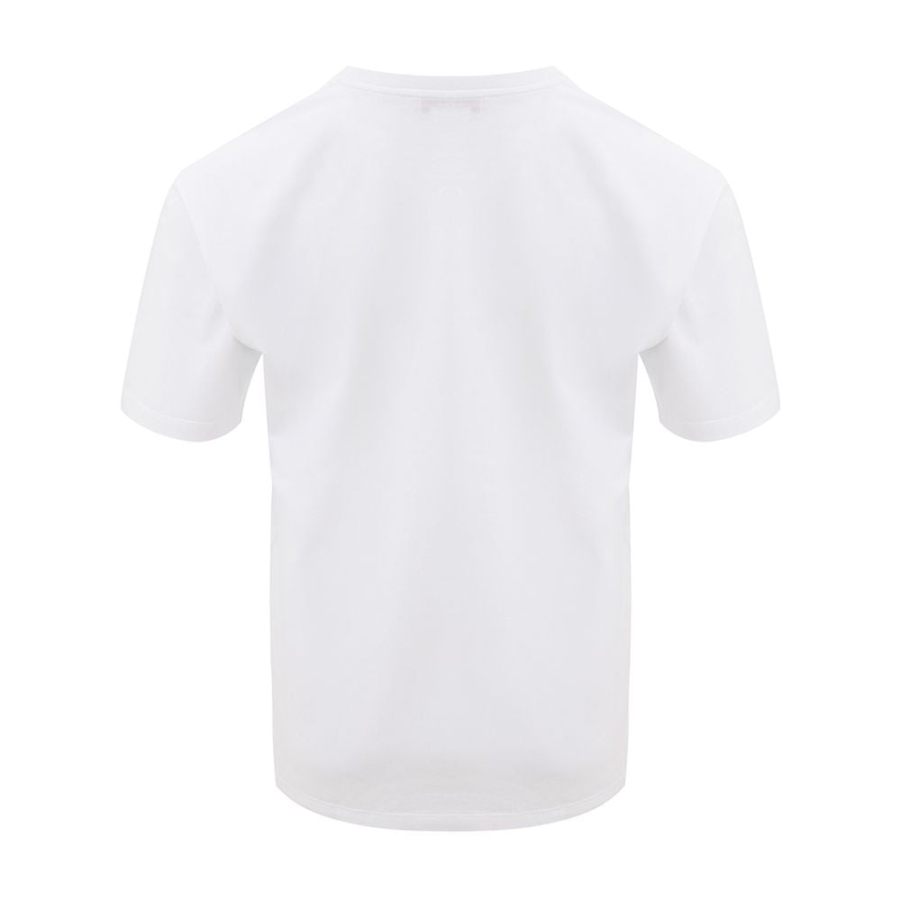T-Shirt by Alexander McQueen for women in cotton white, signature & print showcases a unassuming silhouette, artfully detailed with a refined round neckline and unassuming for a sophisticated, contemporary look.