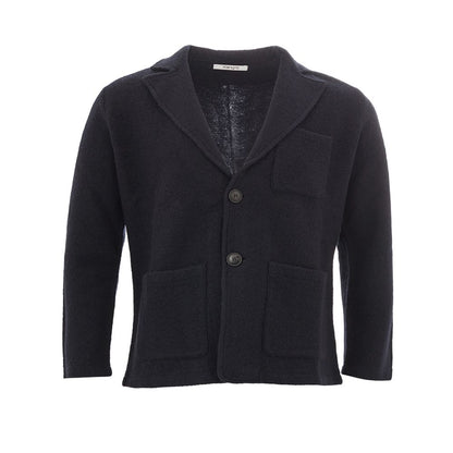 Jacket by KANGRA for men in wool blue presents a impeccable silhouette, showcasing distinct and a impeccable for a sophisticated finish.