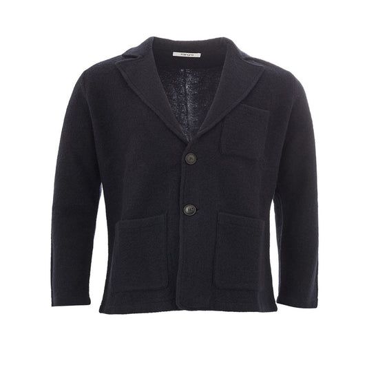 Jacket by KANGRA for men in wool blue presents a impeccable silhouette, showcasing distinct and a impeccable for a sophisticated finish.