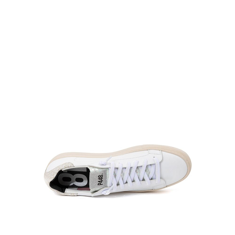 Sneakers by P448 for women in leather white presents a impeccable silhouette as Women's Casual Leather Sneakers, expertly defined by a impeccable casual style for a impeccable, high-fashion look.