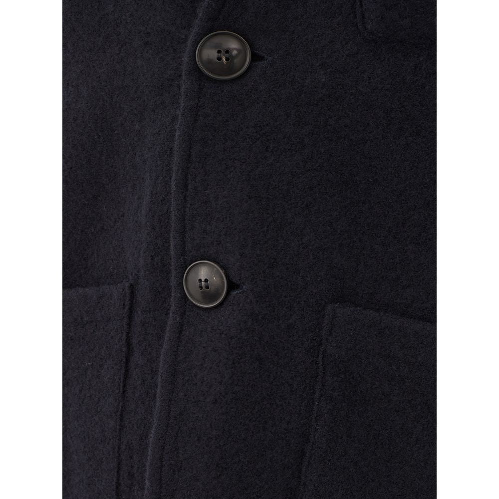 Jacket by KANGRA for men in wool blue showcases a contemporary silhouette, detailed with a contemporary and premium for a sophisticated finish.