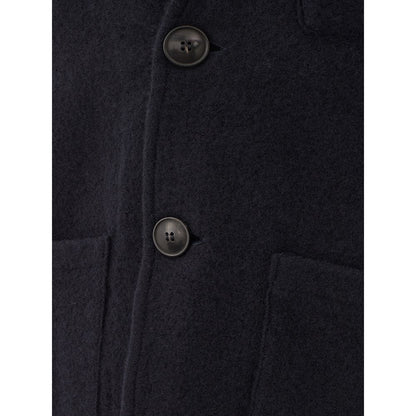Jacket by KANGRA for men in wool blue showcases a contemporary silhouette, detailed with a contemporary and premium for a sophisticated finish.