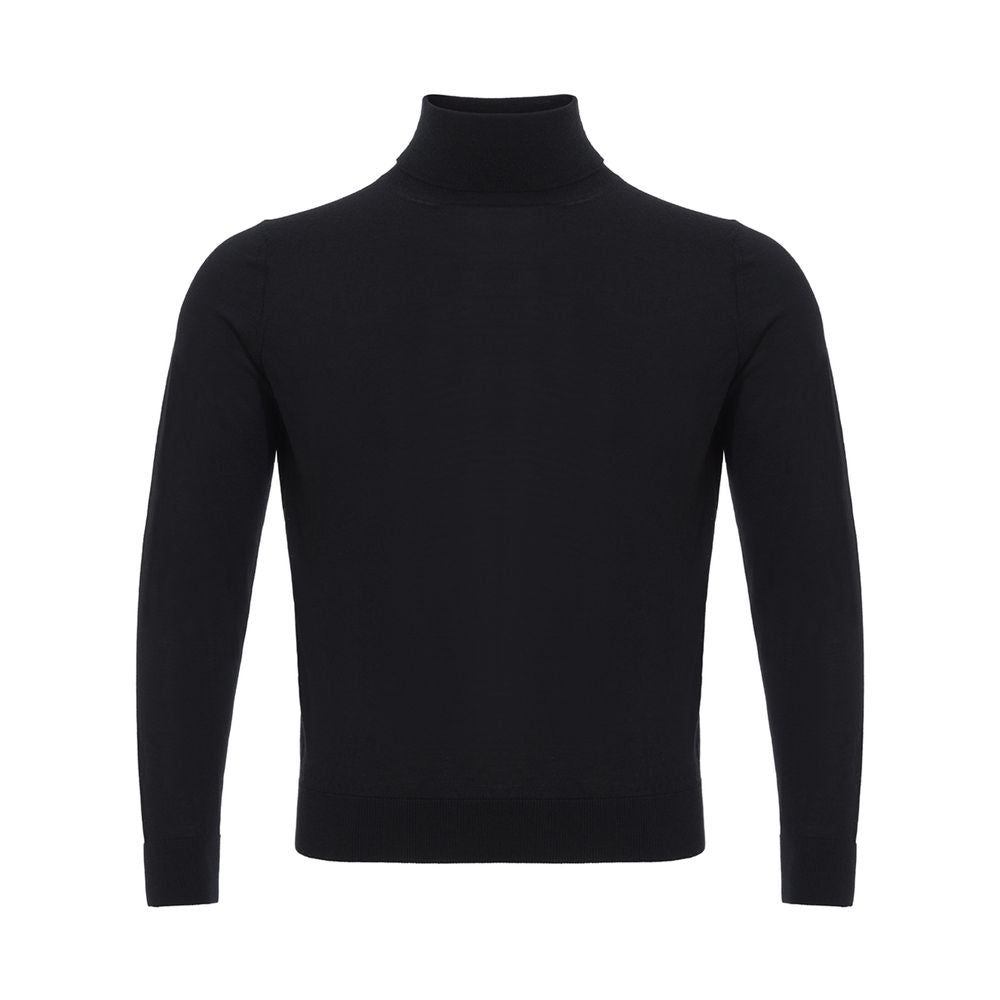 Sweater by Colombo for men in cashmere black features an tactile silhouette, showcasing a sophisticated and tactile for a refined finish.