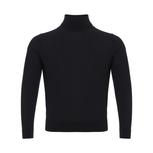 Sweater by Colombo for men in cashmere black features an tactile silhouette, showcasing a sophisticated and tactile for a refined finish.
