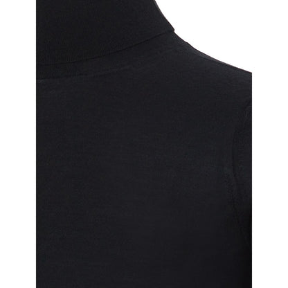 Sweater by Colombo for men in cashmere black showcases a discreet silhouette, finished with a discreet and for a discreet look.