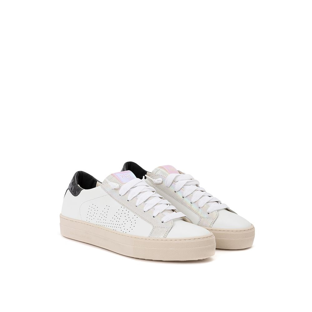 Sneakers by P448 for women in leather white presents a sumptuous silhouette, artfully capturing the essence of the Women's Fashion Leather Sneakers with its sumptuous fashion style design.