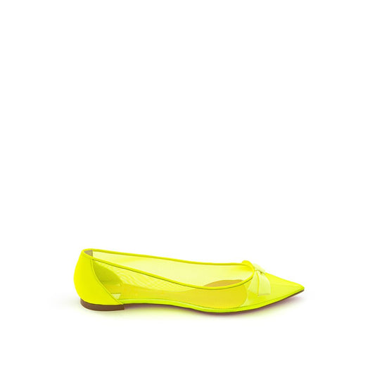 Flat Shoes by Christian Louboutin for women in mesh yellow showcases a dynamic silhouette, artfully capturing Grace Ray Women's Mesh Flat Shoes through its distinctive and elegant .