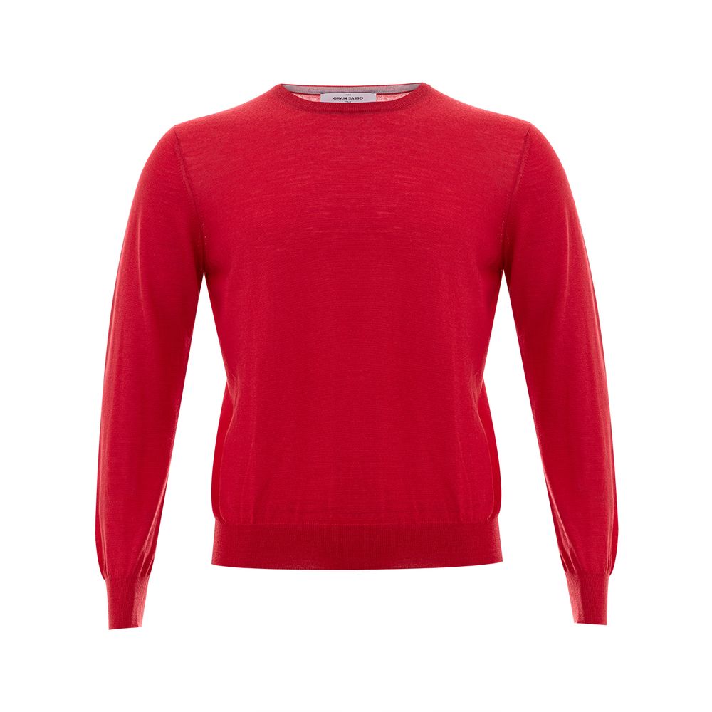 Sweater by Gran Sasso for men in wool red features an tactile silhouette, showcasing a sophisticated and tactile for a refined finish.