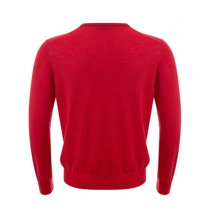Sweater by Gran Sasso for men in wool red showcases a downtown chic silhouette, artfully finished with a downtown chic and for a sophisticated, high-end look.