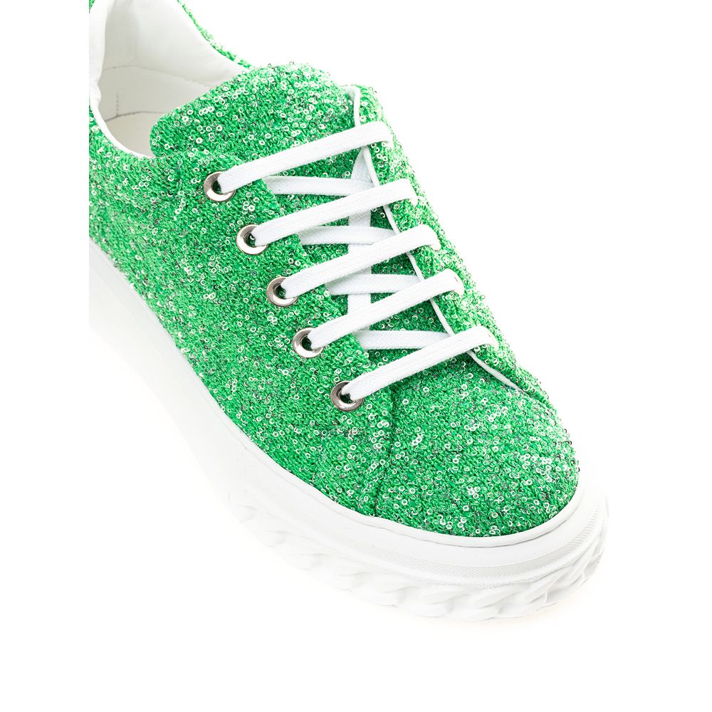 Sneakers by Casadei for women in leather emerald & green features an fashionable silhouette, showcasing the premium Grace Women's Casual Leather Sneakers in a fashionable casual style that offers a fashionable finish for refined style.