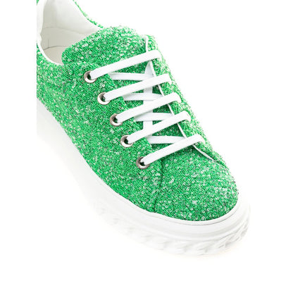 Sneakers by Casadei for women in leather emerald & green features an fashionable silhouette, showcasing the premium Grace Women's Casual Leather Sneakers in a fashionable casual style that offers a fashionable finish for refined style.