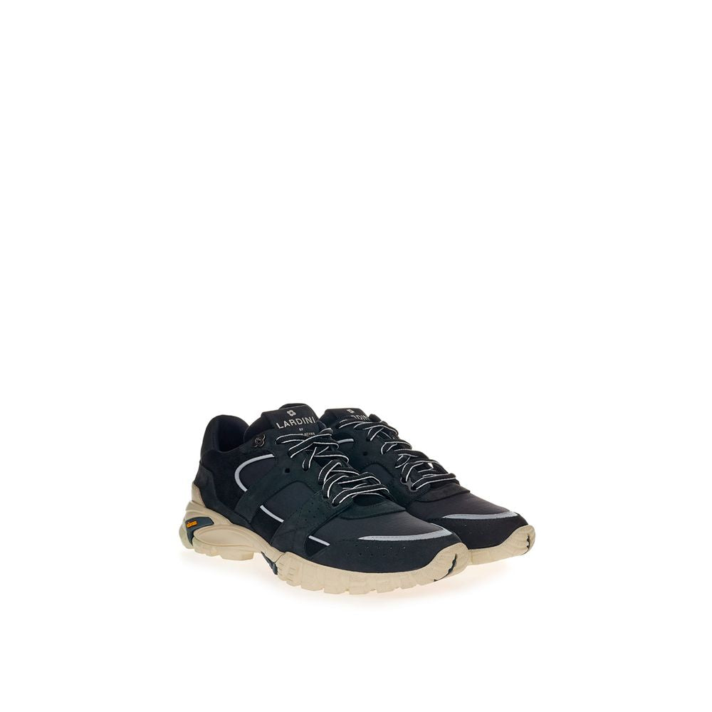 Sneakers by Lardini for men in suede leather & rubber beige & black features a chic design, perfectly showcasing the chic casual style of this Men's Casual Suede Leather & Rubber Sneakers.