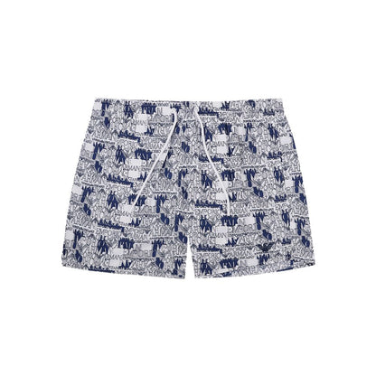 Boardshorts by Emporio Armani for men in polyester white features a beautiful silhouette, showcasing the beautiful design of the Men's Polyester Boardshorts with a beautiful fit.