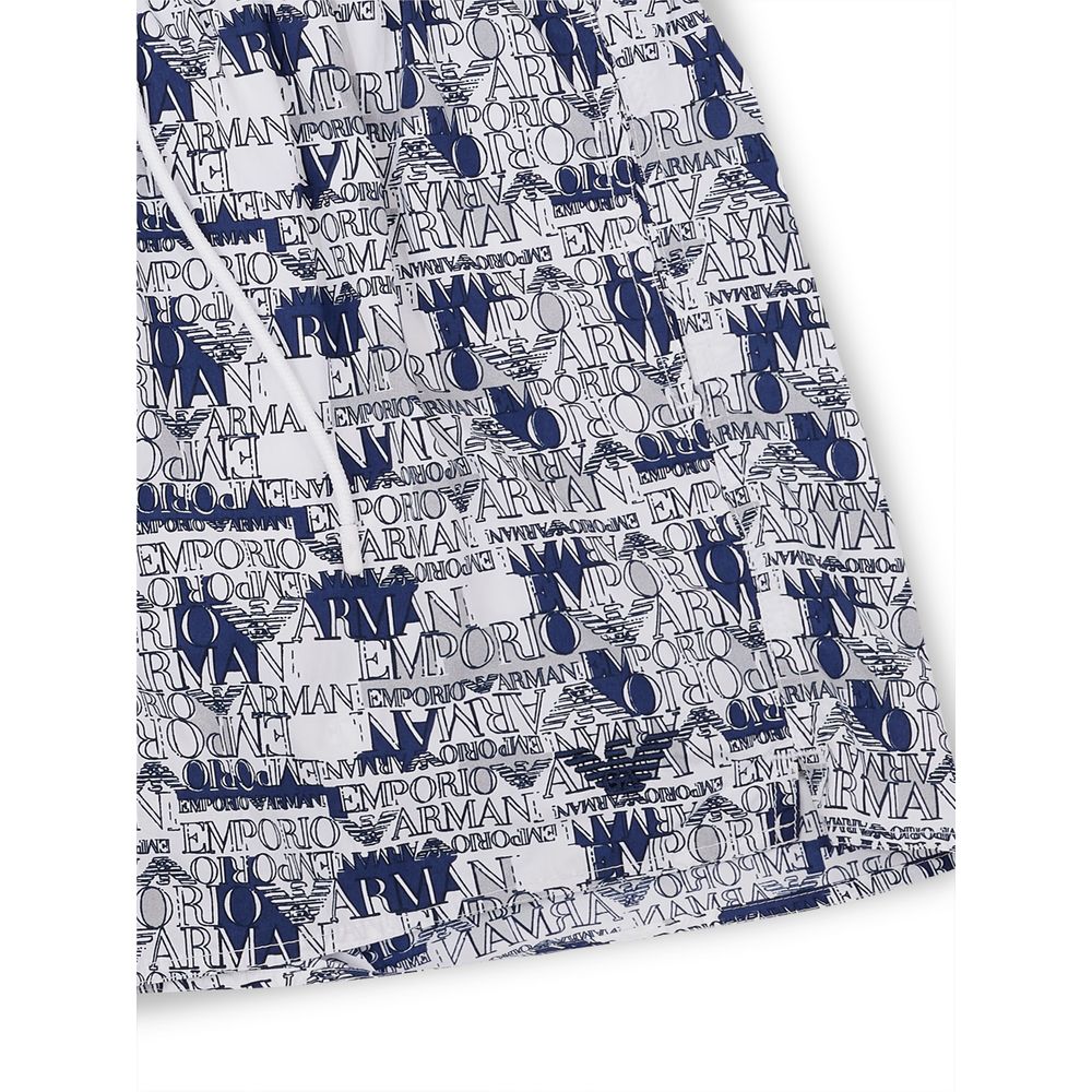 Boardshorts by Emporio Armani for men in polyester white features a eye catching silhouette from the Men's Polyester Boardshorts collection.