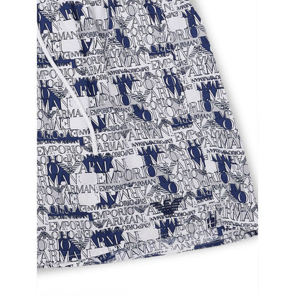 Boardshorts by Emporio Armani for men in polyester white features a eye catching silhouette from the Men's Polyester Boardshorts collection.