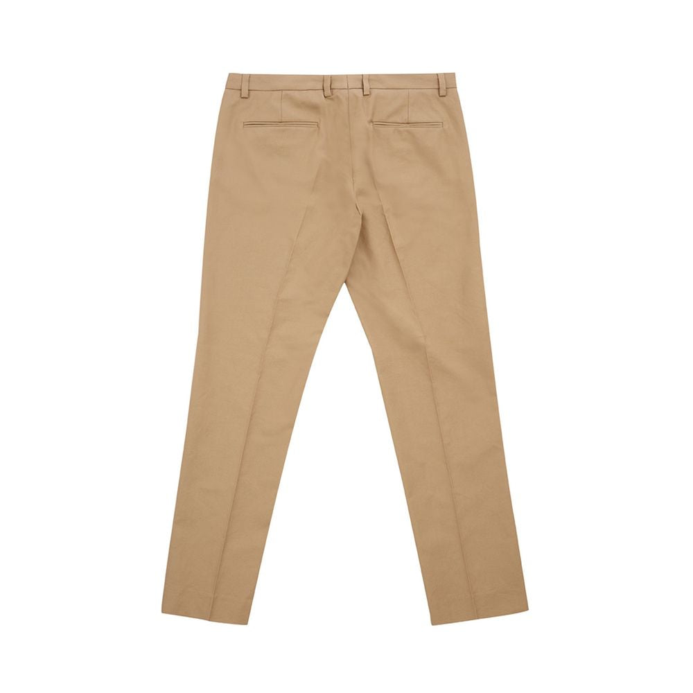 Trousers by Lardini for women in cotton brown features a sculptural silhouette, showcasing a sculptural and long with a sophisticated for a sculptural finish.