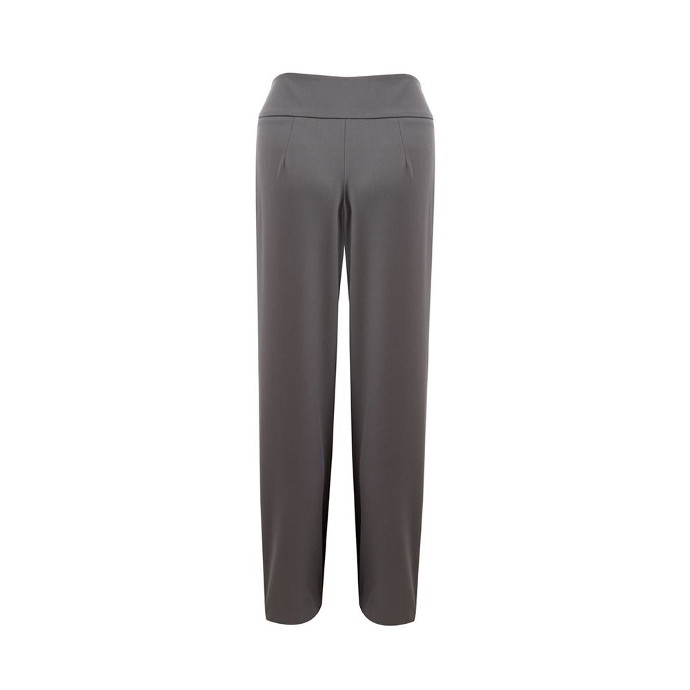 Trousers by Lardini for women in wool gray features a artisanal silhouette, showcasing a sophisticated with a long and for a artisanal finish.