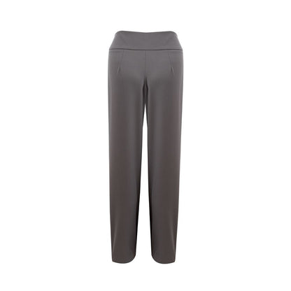 Trousers by Lardini for women in wool gray features a artisanal silhouette, showcasing a sophisticated with a long and for a artisanal finish.