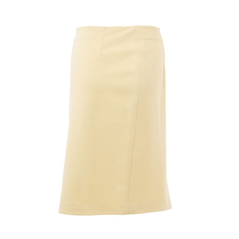 Skirt by Lardini for women in viscose yellow showcases a dramatic silhouette, artfully capturing the essence of the Women's Viscose Skirt in a dramatic cut for a refined look.