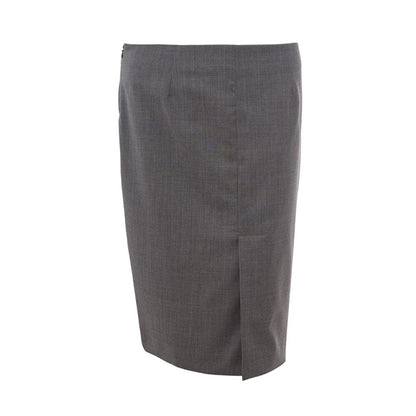 Skirt by Lardini for women in wool gray features a contoured silhouette from the Grace Women's Wool Skirt collection, characterized by its contoured for a contoured finish.