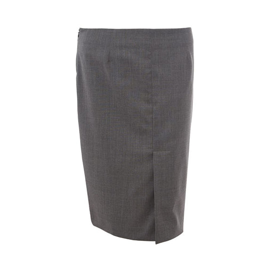 Skirt by Lardini for women in wool gray features a contoured silhouette from the Grace Women's Wool Skirt collection, characterized by its contoured for a contoured finish.
