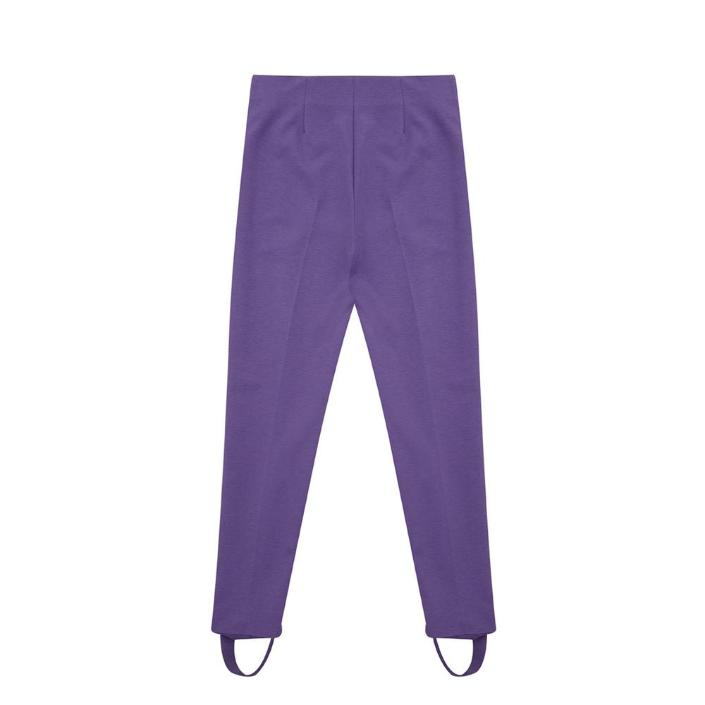 Pants by Lardini for women in viscose purple features an understated silhouette, showcasing a sophisticated and long with a refined for an understated, polished aesthetic.