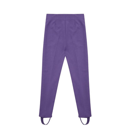 Pants by Lardini for women in viscose purple features an understated silhouette, showcasing a sophisticated and long with a refined for an understated, polished aesthetic.