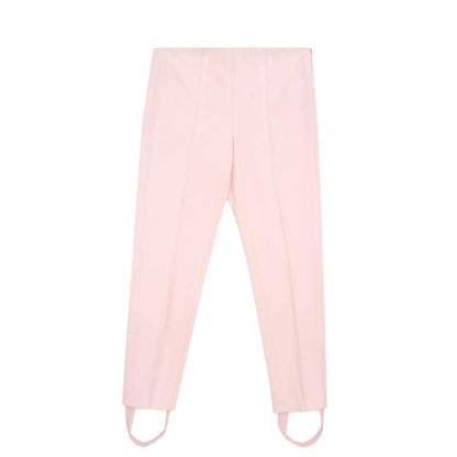 Trousers by Lardini for women in viscose pink features a sculptural silhouette, showcasing a sculptural and long with a sophisticated for a sculptural finish.
