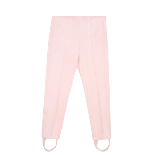 Trousers by Lardini for women in viscose pink features a sculptural silhouette, showcasing a sculptural and long with a sophisticated for a sculptural finish.