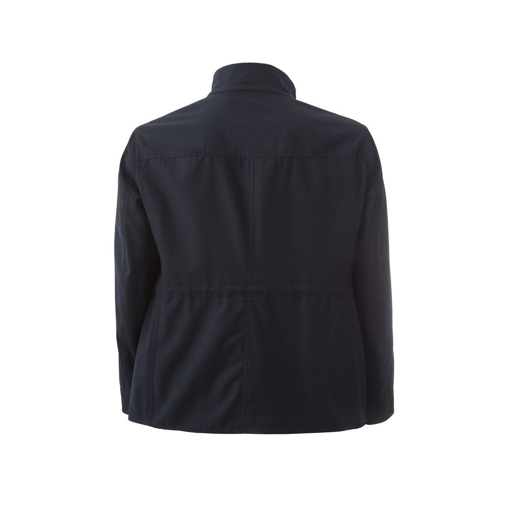 Jacket by Lardini for men in wool blue features a smart silhouette, perfectly accentuated by its unique and functional for a smart finish.