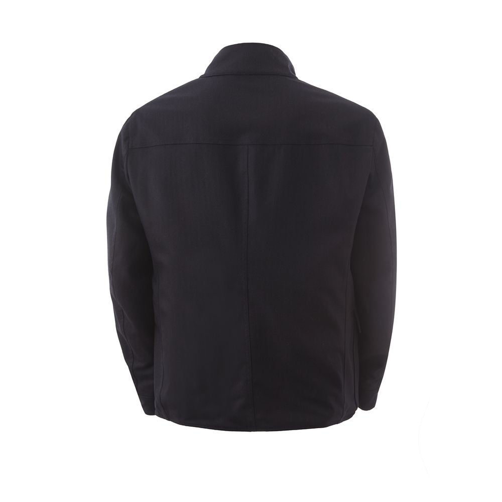 This Jacket by Lardini for men in wool blue showcases a magnificent silhouette, meticulously crafted with a distinctive and functional for a magnificent finish.