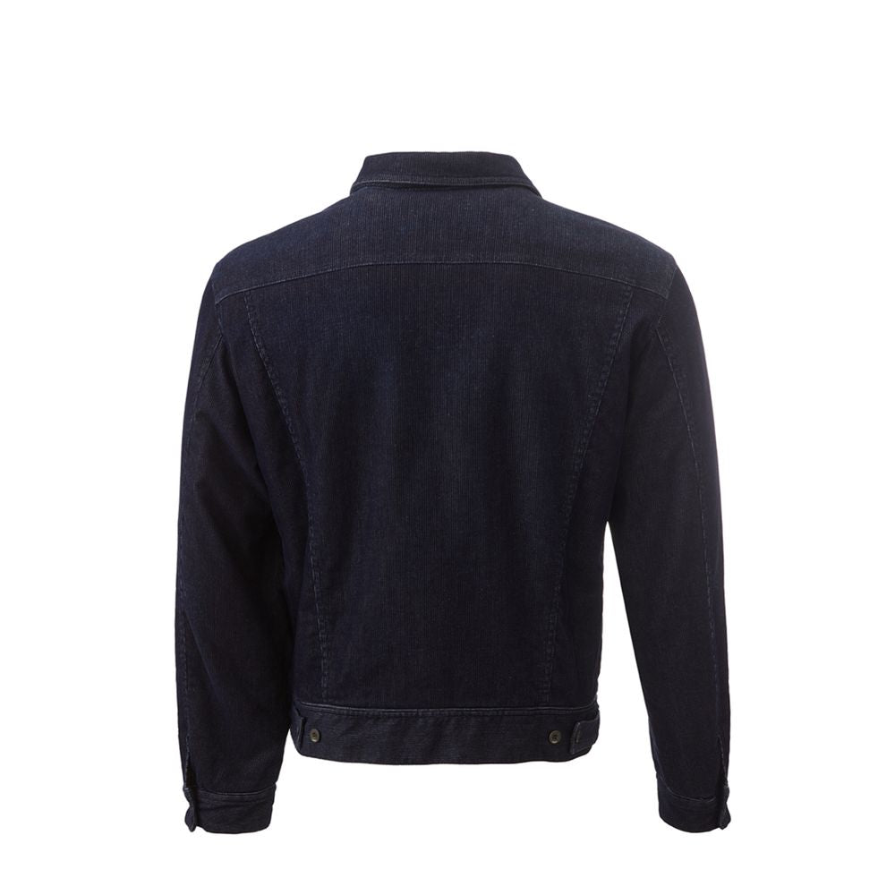 Jacket by Lardini for men in stretch poly cotton velvet blue presents a authentic silhouette, artfully detailed with a authentic shirt-collar neckline and functional pockets for a premium authentic finish.