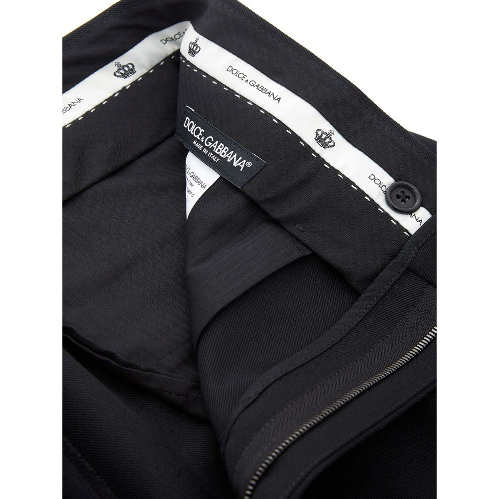 Jeans by Dolce & Gabbana for men in polyester black features an sartorial and long with a cut for a sartorial finish.