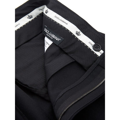 Jeans by Dolce & Gabbana for men in polyester black features an sartorial and long with a cut for a sartorial finish.