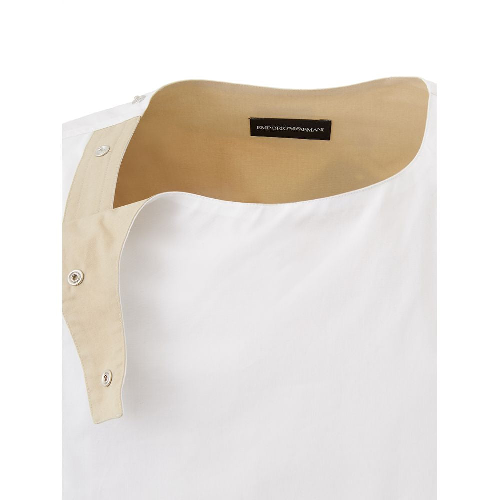 Sweater by Emporio Armani for men in cotton brown & white showcases a discreet silhouette, finished with a discreet and for a discreet look.